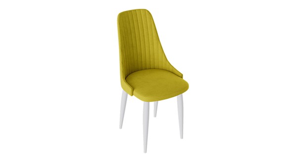 Кухонный стул Франк (конус) исп2 (Белый матовый/Микровелюр Желтый) в Салехарде - изображение