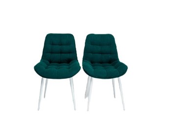 Комплект из 2-х кухонных стульев Комфорт изумрудный белые ножки в Тарко-Сале - предосмотр