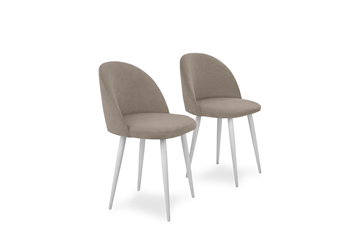 Комплект из 2-х обеденных стульев Лайт бежевый белые ножки в Салехарде