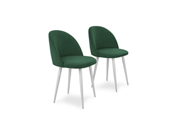 Комплект из 2-х обеденных стульев Лайт изумрудный белые ножки в Ноябрьске