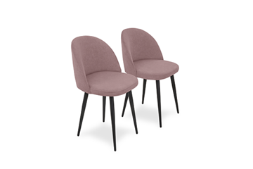 Комплект из 2-х обеденных стульев Лайт розовый черные ножки в Ноябрьске