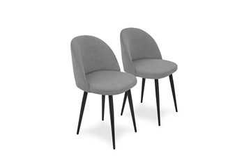 Комплект из 2-х обеденных стульев Лайт серый черные ножки в Тарко-Сале