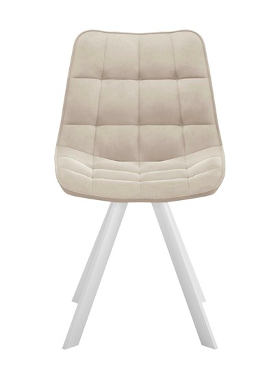 Обеденный стул 229 Поворотный, Микровелюр B03 Beige / опоры белые в Ноябрьске - изображение 1