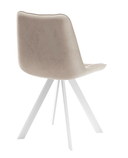 Обеденный стул 229 Поворотный, Микровелюр B03 Beige / опоры белые в Ноябрьске - изображение 2