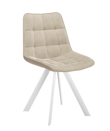 Обеденный стул 229 Поворотный, Микровелюр B03 Beige / опоры белые в Ноябрьске - изображение