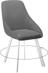 Обеденный стул 246 Поворотный, Микровелюр Z28 Темно-серый / опоры белые в Ноябрьске