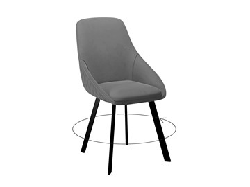 Обеденный стул 246 Поворотный темно-серый/черный в Салехарде