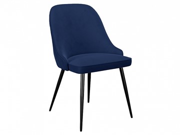 Кухонный стул 256, микровелюр К17 синий, ножки черные в Новом Уренгое