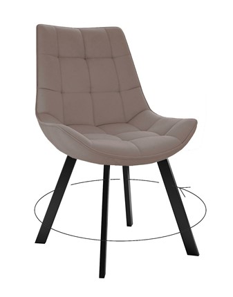 Обеденный стул 263 Поворотный, Микровелюр B5 Latte / опоры черные в Новом Уренгое - изображение