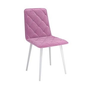 Обеденный стул Антика, велюр тенерифе розовый/Цвет металл белый в Тарко-Сале