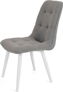 Обеденный стул Бакарди, ноги белые круглые R32/велюр T180 Светло-серый в Лабытнанги