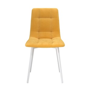 Обеденный стул Белла, велюр тенерифе куркума/Цвет металл белый в Тарко-Сале - предосмотр 1