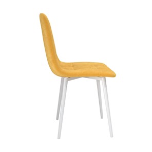 Обеденный стул Белла, велюр тенерифе куркума/Цвет металл белый в Салехарде - предосмотр 2
