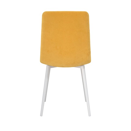 Обеденный стул Белла, велюр тенерифе куркума/Цвет металл белый в Надыме - изображение 3