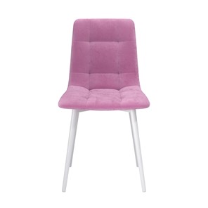 Обеденный стул Белла, велюр тенерифе розовый/Цвет металл белый в Салехарде - предосмотр 1