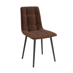 Обеденный стул Белла, велюр тенерифе шоколад/Цвет металл черный в Лабытнанги