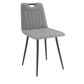Обеденный стул Брандо, велюр тенерифе грей/Цвет металл черный в Тарко-Сале