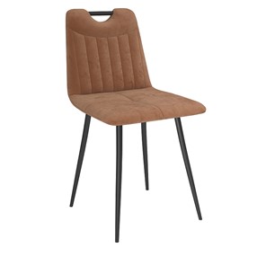 Обеденный стул Брандо, велюр тенерифе корица/Цвет металл черный в Надыме