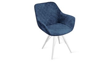 Кухонный стул Дастин К3 (Белый матовый/Микровелюр Wellmart Blue) в Надыме