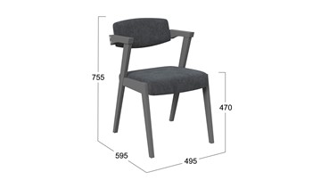 Обеденный стул Гонконг 2 N-242 (Графит/тк. №219 Велюр Jercy graphite) в Салехарде - предосмотр 1