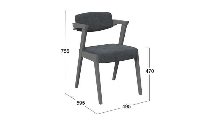 Обеденный стул Гонконг 2 N-242 (Графит/тк. №219 Велюр Jercy graphite) в Салехарде - изображение 1