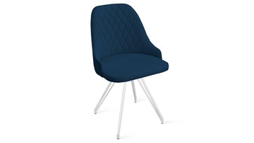 Обеденный стул Гранд К4 (Белый матовый/Велюр Confetti Blue) в Салехарде