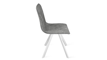 Кухонный стул Хьюго К2 (Белый матовый/Микровелюр Wellmart Silver) в Салехарде - предосмотр 1