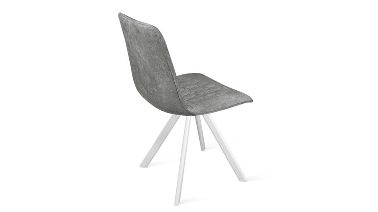 Кухонный стул Хьюго К2 (Белый матовый/Микровелюр Wellmart Silver) в Салехарде - изображение 2