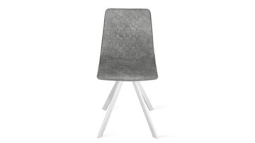 Кухонный стул Хьюго К2 (Белый матовый/Микровелюр Wellmart Silver) в Салехарде - предосмотр 3