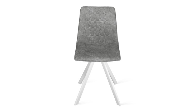 Кухонный стул Хьюго К2 (Белый матовый/Микровелюр Wellmart Silver) в Салехарде - изображение 3