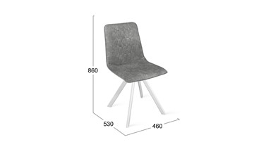 Кухонный стул Хьюго К2 (Белый матовый/Микровелюр Wellmart Silver) в Салехарде - предосмотр 5