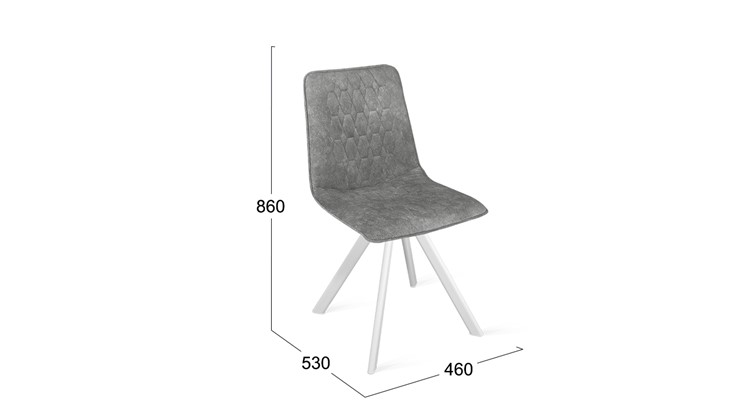 Кухонный стул Хьюго К2 (Белый матовый/Микровелюр Wellmart Silver) в Салехарде - изображение 5