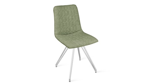 Кухонный стул Хьюго К4 (Белый матовый/Микровелюр Duna Olive) в Салехарде - изображение