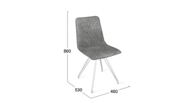 Кухонный стул Хьюго К4 (Белый матовый/Микровелюр Wellmart Silver) в Салехарде - предосмотр 5
