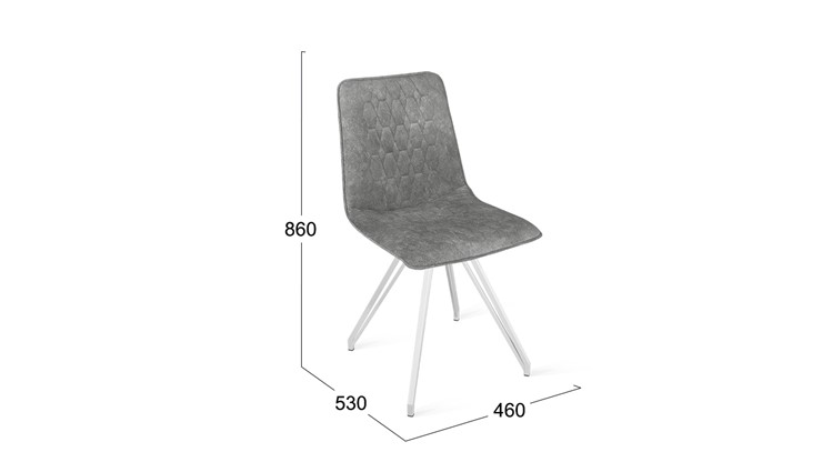 Кухонный стул Хьюго К4 (Белый матовый/Микровелюр Wellmart Silver) в Салехарде - изображение 5