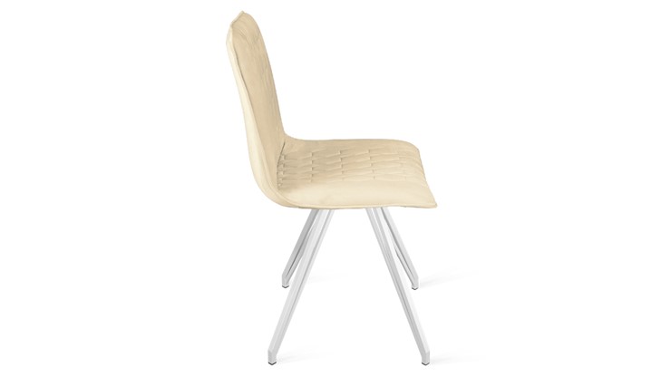 Обеденный стул Хьюго К4 (Белый матовый/Велюр Confetti Cream) в Салехарде - изображение 1