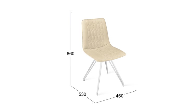 Обеденный стул Хьюго К4 (Белый матовый/Велюр Confetti Cream) в Лабытнанги - изображение 5
