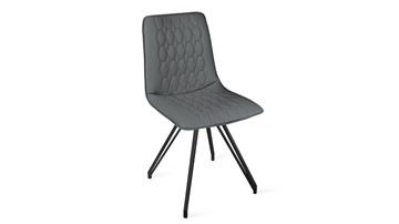 Обеденный стул Хьюго К4 (Черный муар/Кож.зам Polo Graphite) в Салехарде