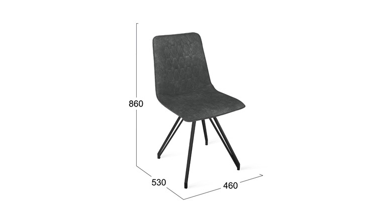 Кухонный стул Хьюго К4 (Черный муар/Микровелюр Wellmart Graphite) в Ноябрьске - изображение 5