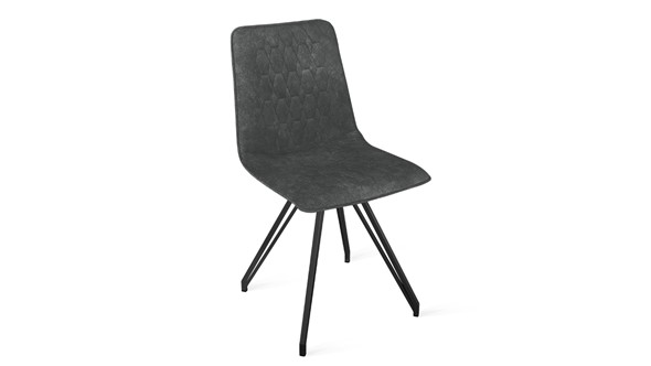 Кухонный стул Хьюго К4 (Черный муар/Микровелюр Wellmart Graphite) в Ноябрьске - изображение