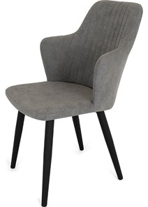 Обеденный стул Кубика Йорк, ноги черные круглые XXL (R38)/велюр T180 Светло-серый в Лабытнанги