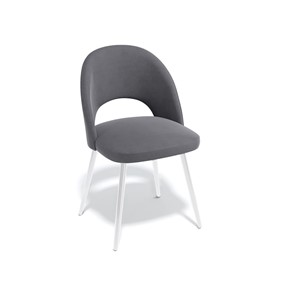 Кухонный стул Kenner 148KC белый/серый велюр в Лабытнанги