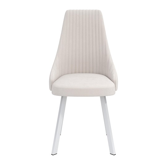 Обеденный стул Лион, велюр тенерифе крем/Цвет металл белый в Тарко-Сале - изображение 1
