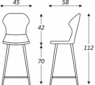 Обеденный стул Марио барный(Бордо Т175/ноги черные) в Салехарде - предосмотр 2