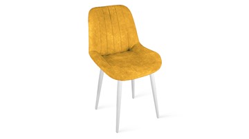 Обеденный стул Марвел Исп. 2 К1С (Белый матовый/Микровелюр Wellmart Yellow) в Новом Уренгое