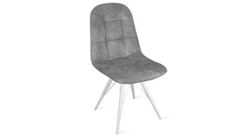 Обеденный стул Райс К3 (Белый матовый/Микровелюр Wellmart Silver) в Салехарде - предосмотр
