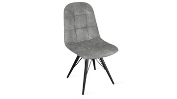 Обеденный стул Райс К3 (Черный муар/Микровелюр Wellmart Silver) в Салехарде