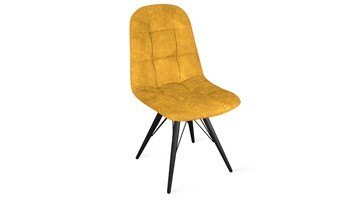 Обеденный стул Райс К3 (Черный муар/Микровелюр Wellmart Yellow) в Салехарде - предосмотр
