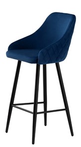 Кухонный стул Сальса Барная, Велюр CATALANA 16 (синий) / Черный муар матовый в Новом Уренгое