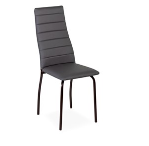 Обеденный стул Волна, прошивка горизонтально, каркас металл коричневый, экотекс серый в Надыме